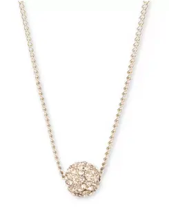 Ожерелье с подвеской в виде хрустального огненного шара 16 дюймов + удлинитель 2 дюйма Givenchy, gold