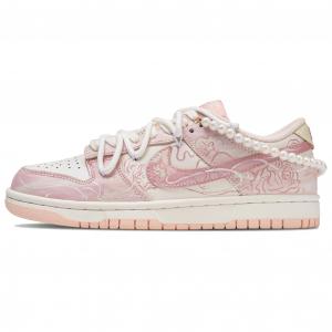 Женские скейтерские кроссовки dunk rose jade pearl низкие устойчивые к истиранию Nike, розовый