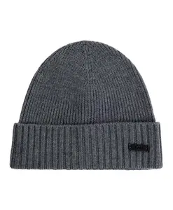 Шерстяная шапка в рубчик, модель Fati Grey. Hugo, серый
