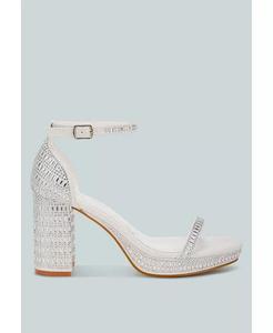 Сандалии Ronan со стразами и блочным декором London Rag, белый