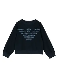 Толстовка с вышитым логотипом Emporio Armani Kids, синий