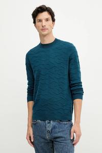 Свитер из смесовой шерсти Armani Exchange, бирюзовый