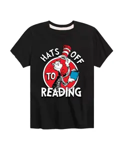 Футболка с принтом "Captain America Boys Hats Off to Reading" Dr. Seuss, черный