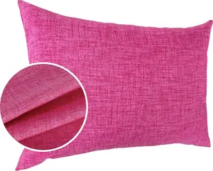 Декоративная подушка 30х50 см, чехол без наполнителя, чехол на молнии, однотонный, имитация льна, фуксия ANRO Trade GmbH