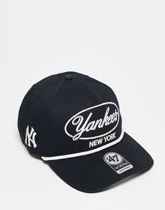 Черная бейсболка 47 Brand NY Yankee с пузырьковым принтом и деталью в виде застежки
