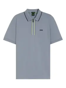 Рубашка поло с воротником на молнии Boss, синий