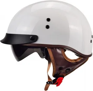 Ретро-полушлем, шлем-полушлем, сертифицированный по стандартам DOT/ECE, открытый мотоциклетный шлем, шлем для скутера с визором, шлем из ABS-пластика, шлем-полуоболочка для мопедов, круизеров и байкеров QAZXCVB, 1