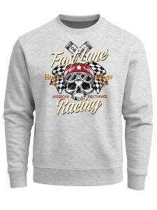Neverless Свитшот 'Racing Skull' в сером цвете