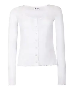 Белая рубашка с вышитым логотипом и пуговицами. Rotate Birger Christensen, белый