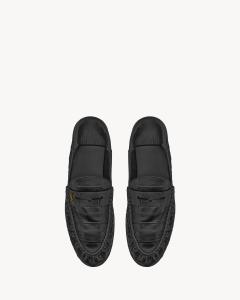 Складной лофер из угря Saint Laurent, черный