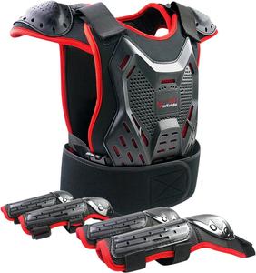 Детская экипировка для мотокросса StarknightMT - защитный костюм для езды на мотоцикле, защита груди для мальчиков и девочек, для езды на велосипеде, скейтборде и внедорожных поездок., Red