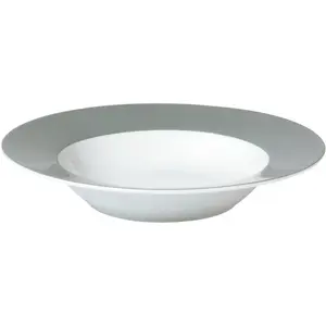Суповые тарелки van Well «Vario», (набор, 6 предметов, 6 суповых тарелок Ø 21,5см), фарфор, можно мыть в посудомоечной машине и использовать в микроволновой печи, Ø 21,5см, серый/белый
