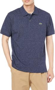 Мужская рубашка-поло Lacoste, L1264, классическая рубашка-поло с коротким рукавом (меланжевая пряжа) , синий