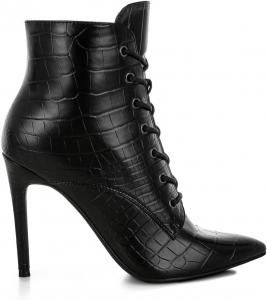 Сапоги-стилетто London Rag Mesta Croco с текстурой крокодила, Black