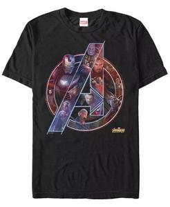Мужская футболка с коротким рукавом Marvel Avengers Endgame Neon Heros Logo Fifth Sun, черный