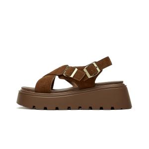 EBLAN Женские сандалии на одной застежке - кофе, цвет Coffee