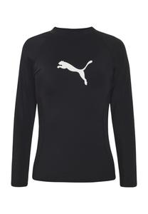 Рубашка с длинным рукавом, логотипом, устойчивая к хлору, для женщин PUMA, черный