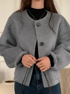 Короткая куртка из шерсти для женщин Doux Belle, цвет Gray