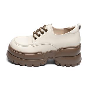 ZHR Женские лоферы черно-бежевые на каблуке 6,5 см, цвет Beige