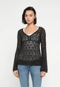 Футболка с длинным рукавом в стиле бохо "старски" Hollister Co., Black