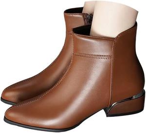 Женские короткие ботильоны до щиколотки с низким каблуком, модные и удобные западные ботинки Челси с вырезами для женщин, ковбойские ботильоны с круглым носком, замшевые ботинки на осень, широкая посадка Generic, 1#3