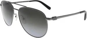 Солнцезащитные очки-авиаторы Salvatore Ferragamo SF157S 069, цвет рутений/черный, диаметр 60 мм, модель 157, Shiny Ruthenium