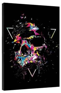Картина на холсте Hustling Sharks Colorful Skull, черный