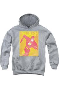 Молодежная толстовка с капюшоном "Лига справедливости Америки" с принтом Флэша Gildan, Athletic Heather