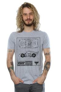 Хлопковая футболка с принтом Lightning McQueen Blueprint Cars, серый