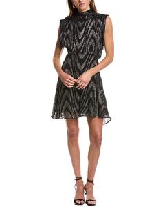 IRO Leven Silk-Blend Mini Dress, черный