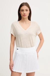 Льняная футболка United Colors Of Benetton, бежевый