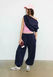 Плюшевые спортивные штаны в форме воздушного шара Stradivarius, Dark Blue