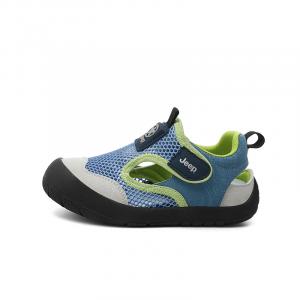 Детские сандалии с низким верхом, устойчивые к истиранию, дышащие Jeep, синий/зеленый