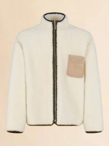 Флисовая куртка-бомбер на молнии Marni, белый