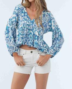 Мэри Кристина топ с цветочным принтом в голубом O'Neill