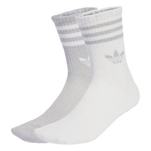 Носки ADIDAS ORIGINALS 3-Stripes Glitter Crew 2 Pairs, Grey/White