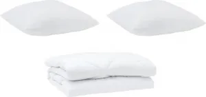 Одеяло с подушкой, 3 шт., белое, из микрофибры vidaXL