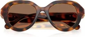 Женские солнцезащитные очки Swarovski SK6037F с низкой переносицей и круглой оправой, Havana/Dark Brown