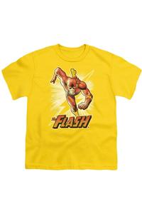 Футболка с коротким рукавом для подростков "Лига справедливости Америки" с Флэшем желтого цвета Gildan