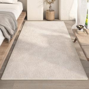 AOVOC Ковер 240х400 см для спальни/гостиной в японском стиле wabi-sabi, полосатый, с римским узором