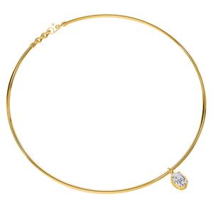 Ожерелье с подвеской из 14-каратного желтого золота с выращенными в лаборатории бриллиантами овальной огранки 1,25 карата, 18 дюймов, VVS-VS, EF Diamond2Deal, желтый