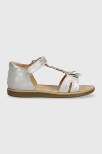 Замшевые сандалии для мальчика Shoo Pom, серебро