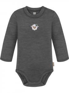 Normani Outdoor Sports Детский боди с длинными рукавами из мериносовой шерсти, модель Tuai, антрацитового цвета