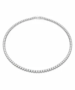 Официальное теннисное колье Swarovski Matrix, круглая огранка, маленький размер, белое, родированное.