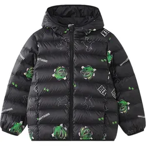 Детская пуховая куртка с капюшоном, тонкие, ветрозащитные Disney, черный