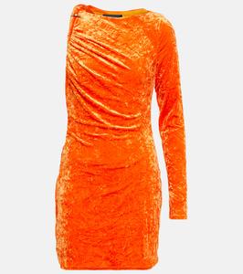 Асимметричное бархатное мини-платье Versace, оранжевый