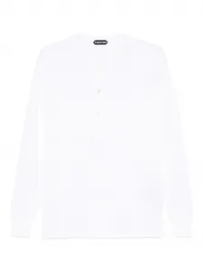 Футболка с длинным рукавом и застежкой на пуговицы TOM FORD, белый