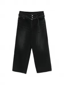 Джинсы с поясом Sacai, черный