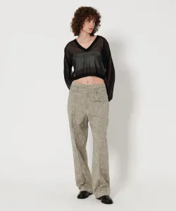 Хлопковые вискозные брюки с поясом 6(Roku), цвет Lt.Gray