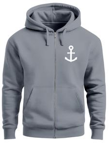 Neverless Толстовка с молнией 'Anker' в темно-сером цвете